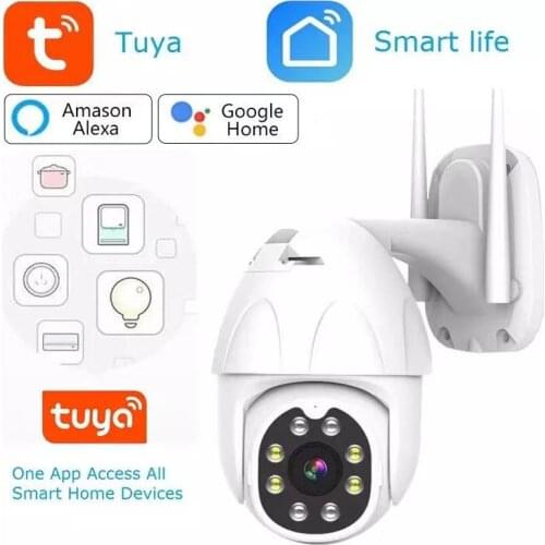 PTZ IP Camera Outdoor Tuya Auto Tracking Smart Life Google Home Alexa1080P 2MP P2P WiFi Security Camera