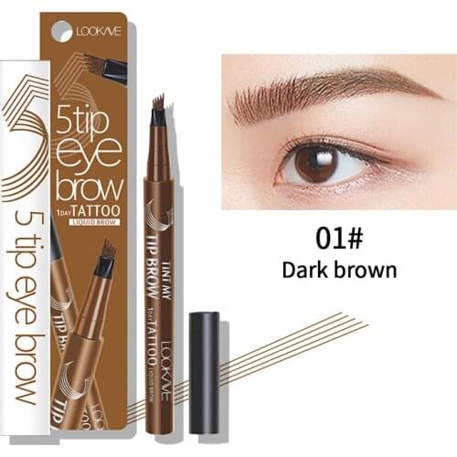5 Points Eyebrow Pen Makeup Sketch Liquid Eyebrow Pencil Waterproof Brown Eye Brow Tattoo Dye Tint Eyebrow Maquiagem TSLM2