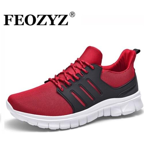 FEOZYZ Light Weight Sneakers For Men Breathable Lace Up Sports Shoes Men Casual Gym Athletic Zapatillas De Hombre