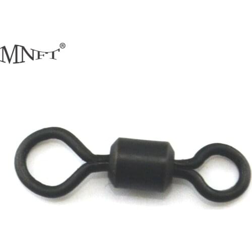 MNFT 300PCS Carp Fishing Terminal Tackle Big Eye Swivel Matt Black Rolling Swivel Swivel Size #4-S