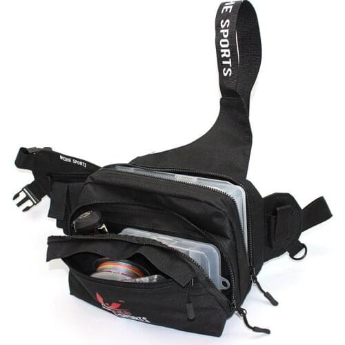 Multifunctional Nylon Waist Bag Fishing Equipment Bait Fishing Equipment Storage Outdoor Travel Waterproof Shoulder Bag