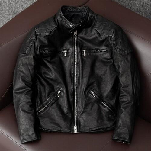 Mens Leather Jacket Male Jacket Genuine Leather Jacket Sheep Skin Vintage Motorcycle Factory Good Quality