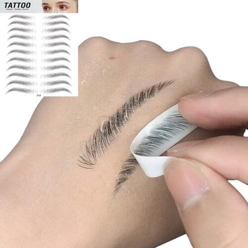 Eyebrow Tattoo Sticker 4D Imitation Ecological Eyebrows Waterproof Water Transfer Stickers Lasting False Eyebrow Patch Stickers