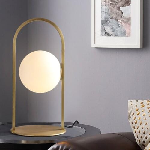Nordic copper living room bedroom bedside wall lamp simple creative study desk light luxury decorative table lamp