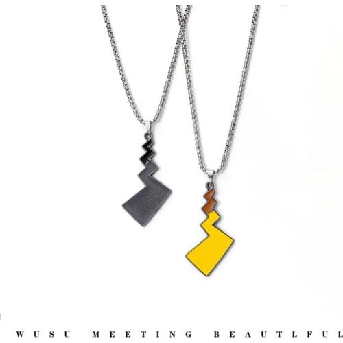 New Anime Cartoon Necklace Pendant Personality Jewelry Stainless Steel Sweater Chain Hip Hop Necklace Couple Necklace