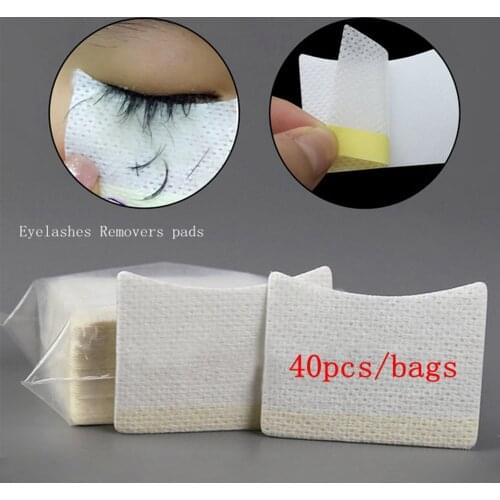 40PCS Disposable White False Eyelashes Cotton Pads Antistimulation Under Eye Pads Eyelashes Extension Removing Accessory