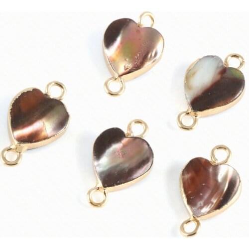 Wholesale Natural Heart-shaped Pearl Shell Jewelry Connector Fashion Necklace DIY Bracelet Jewelry Charm Jewelry Size12*18mm