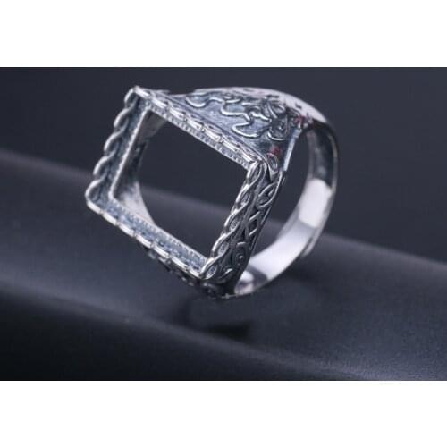 14*20mm 925 STERLING SILVER Semi Mount Bases Blanks base blank Pad VINTAGE rings ring Setting set jewelry gift diy A2554