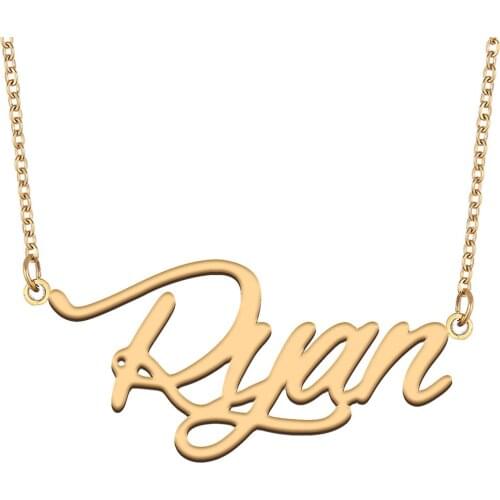 Ryan Name Necklace for Women Stainless Steel Jewelry 18k Gold Plated Nameplate Pendant Femme Mother Girlfriend Gift