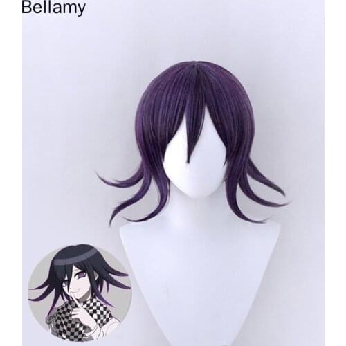 Anime Danganronpa V3: Killing Harmony Ouma Kokichi Cosplay hairwear Black hair Cosplay Wig +Wig Cap