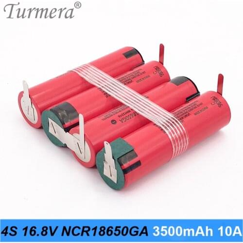4S 14.4V 16.8V NCR18650GA Rechargeable Lithium Battery 3500mAh 10A Current apply to Air Drone and Drill Screwdriver Use Turmera