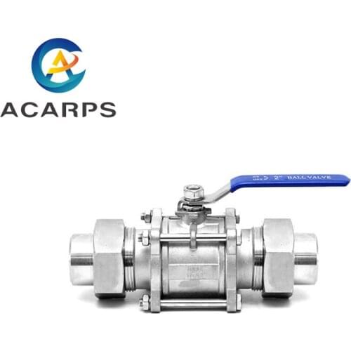 1/2" 3/4" 1" 1-1/4" 1-1/2" 2" Three Piece Double Outer Wire Welded Sleeve Ball Valve Three Piece Ball Valve Welded Ball Valve