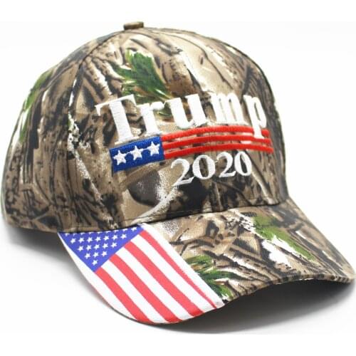 Make America Great Again Embroidery USA Flag 2020 Donald Trump Hat Re-Election Cotton Baseball cap Outdoor Camouflage