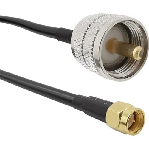 SMA Male to UHF Male SO239 Connector RF LMR200 Handheld Radio Antenna Pigtail Cable for Yaesu Kenwood ICOM 1/3/5/8/10/12/15M
