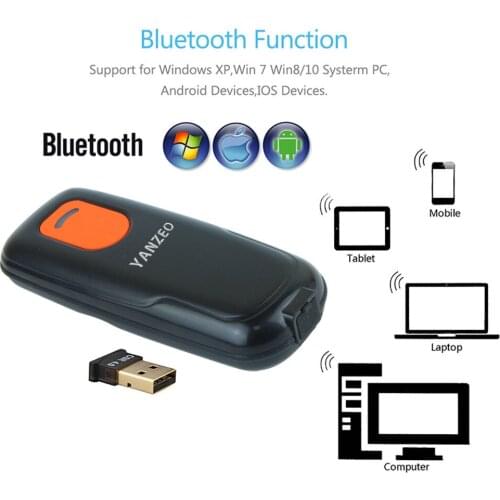 Mini 2.4G Wireless Bluetooth 2D Barcode Scanner USB Pocket QR Bar code Reader For IOS Android Windows