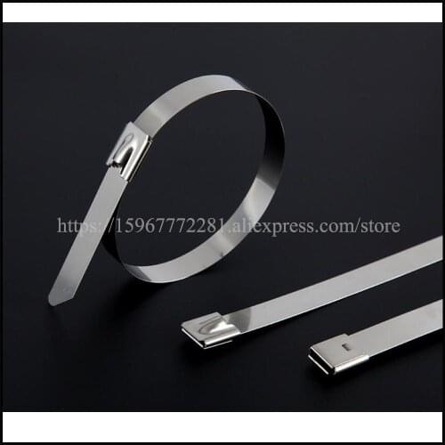 Cable tie 304 stainless steel tie tape self-locking stainless steel tie strap 8.0mm ball type tie strap fixed seat tie wire