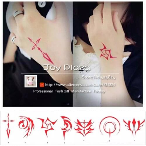 Fate Zero tatoo gifts for kids cosplay Animation Cartoon logo tatoo tattoo Stickers 7cs