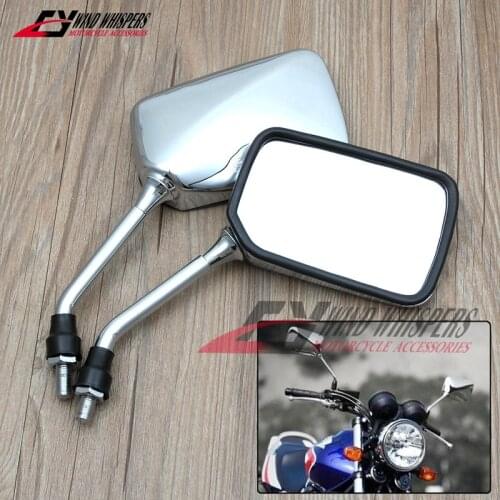2X10mm Chrome Universal Side View Rearview Mirrors For Honda CB400 SF CB750 CB1000 CB1300 CB-1 VTEC VT250 CB250 Hornet JADE 250