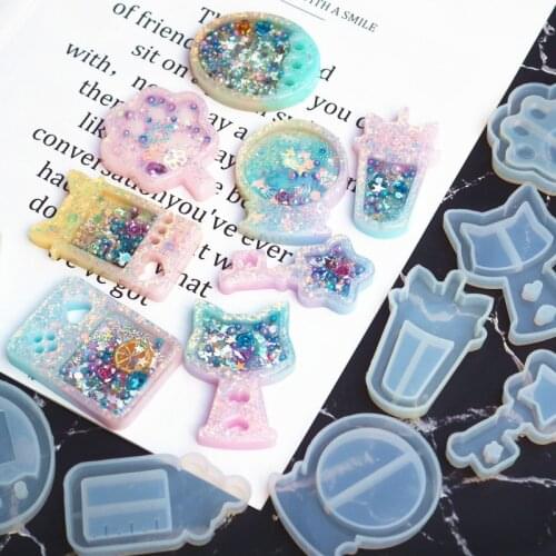 Shake Twisting Game Machine Charm Silicone Mold Drippy Popsicle Resin Key Mold Kawaii Craft UV Resin Making Supplies 1PC