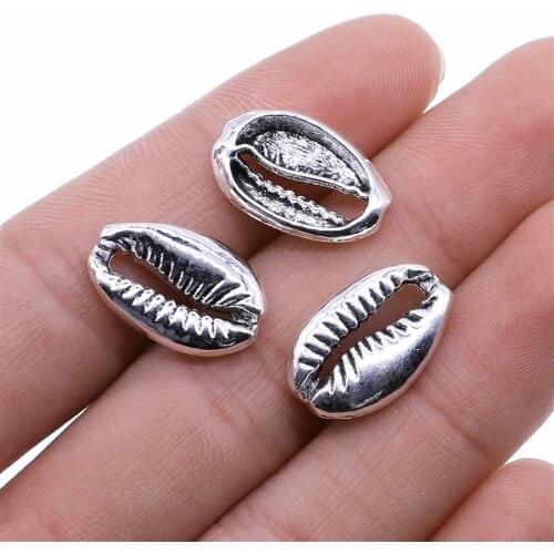 WYSIWYG 10pcs 6 Colors 12x19mm Charms Beads Shell Metal Zinc Alloy Jewelry DIY Accessories For Jewelry Making