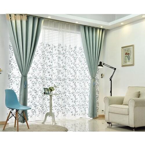 Full Blackout Custom Curtains Thick Solid Color Curtains for Living Room Bedroom Simple Plain Villa Curtain Row House Curtain