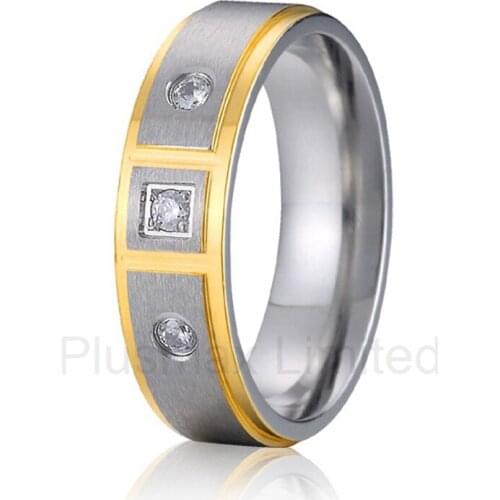 Custom jewelry factory Expert women branded titanium promise wedding rings for anniversary