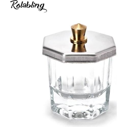 New Arrival 1pc/Lot Professional Beauty Crystal Glass Cup Nail Art Equipment Mini Bowl Cups With Great Bowl Cover