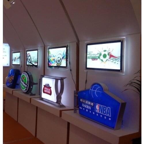 10 Units A3 Acrylic LED Edge Light Advertising Light Boxes Indoor Wall Display Crystal Frame Box