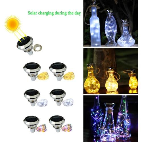 20 LEDs Solar Wine Bottle Decoration Light Fairy Light Outdoor Waterproof Solar Diamond Cork Light for Home Decoration