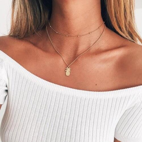 2017 Multi Women beads pineapple Gold Chain Choker Necklace chocker Jewelry collana Bijoux Femme Joyas mujer Collier ras du cou