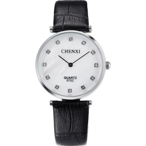 2018 CHENXI Luxury Silver Dress Web leather Quartz Bracelet Wristwatches diamond Watch for Men Women Male Female Lovers