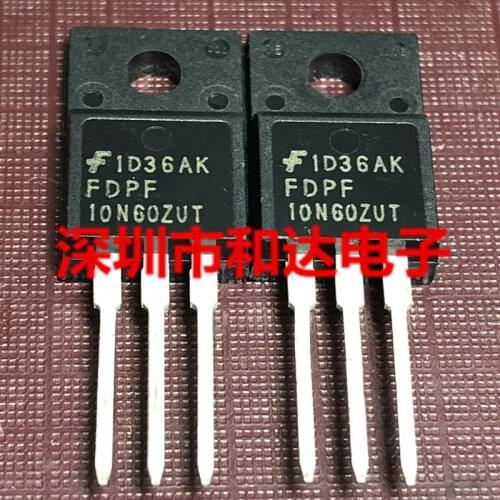 5piece) FDPF10N60ZUT 10N60ZUT TO-220F 600V 9A / FTA04N80A / MBRF10U200CT 200V 10A / STP10NK60ZFP P10NK60ZFP TO-220F
