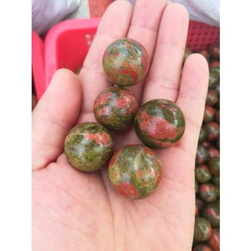 5pc Natural crystal flower green stone ball crystal aura healing