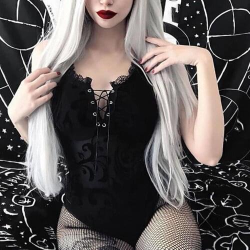 70% Dropshipping!!Women Sexy Lace Bodycon Bodysuit Mesh Hollow Out Patchwork Sleeveless Sleepwear