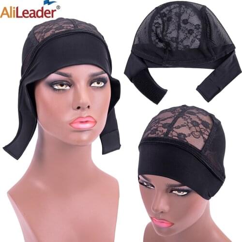 Alileader Headband Wig Cap For Making Wigs Lace Net Wigs Cap For Edges Weaving Caps Head Wrap Mesh Dome Hairnets Wig Accessories