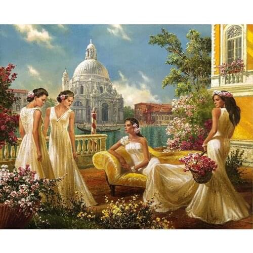 YIKEE diamond painting The bride and the bridesmaid,diamond painting cross stitch,5d diy diamond painting Y1679