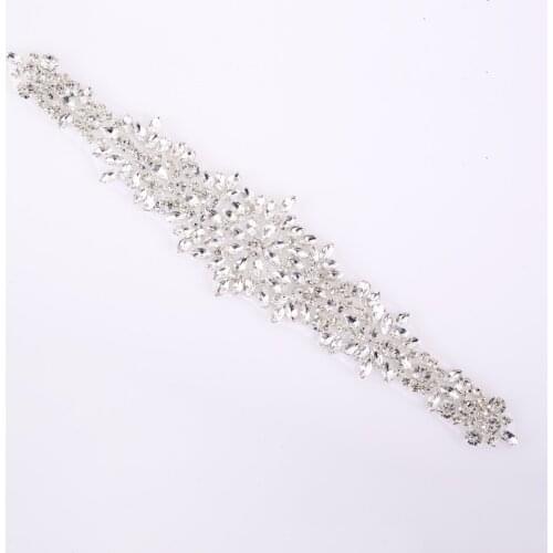 Clear Beads Crystal Rhinestone Applique for Wedding Dress Belts Hat Sewing Accessories Trim Iron on Handmade DIY Crafts 3 Models