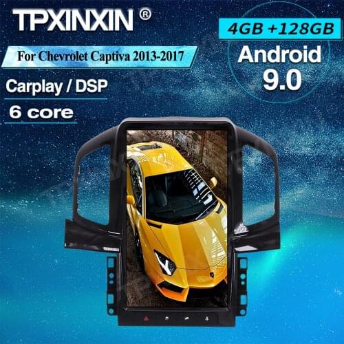 Tesla Style For Chevrolet Captiva 2013-2017 Android 9 4+128G Car GPS Navigation Multimedia Autoradio Video Player Tape Recorder