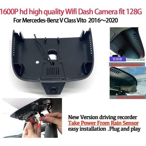 Hd 1600P Easy Installation Car Dash Camera Video Recorder Dash Cam Camera For Mercedes-Benz V Class Vito 2016～2020 high quality