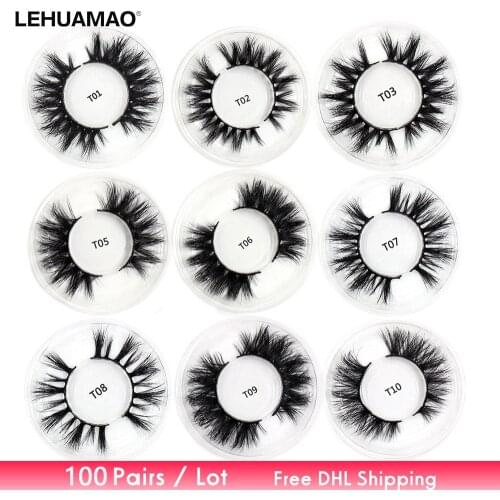 Free DHL 100pairs Eyelashes 3D Mink Lashes Handmade Mink Dramatic Lashes cruelty free reusable lashes soft cross lashes wholsale