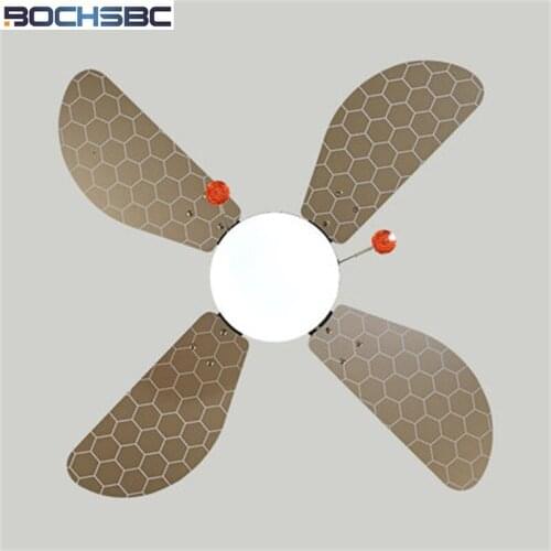 BOCHSBC Cartoon Wooden-art Ceiling Fan Lights For Childrens Room Simple Style Fan Lamp Bee Fan Lights Childrens Fan Lights