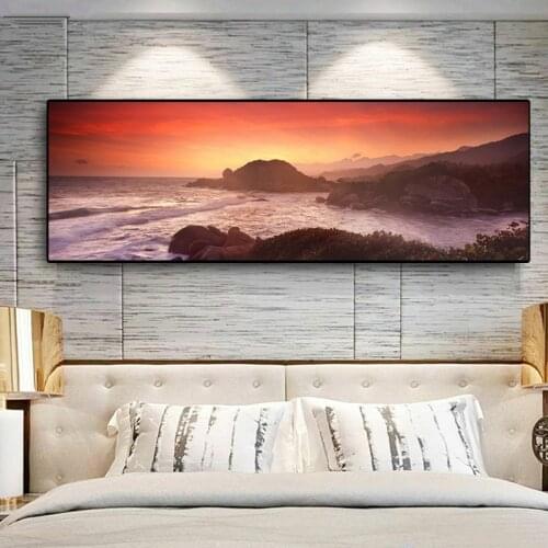 Large 5D Diy round square diamond painting Sunrises Sea Coast scenery Diamond Mosaic Rhinestone Embroidery cross stitch kits