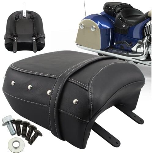 Black Wide Studded Passenger Seat For Indian Chief Classic Vintage Chieftain Roadmaster 2014-2019 2015 2016 2017 2018