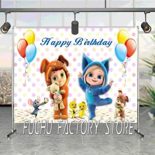 Cartoon Dancing Children Plush Bears Puppies Background Boys Birthday Party Decoration Photography Studio 3d Digital Backdrop