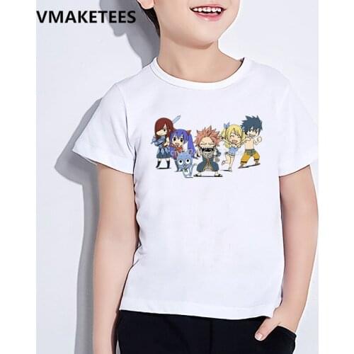 Kids Summer Short Sleeve Short Sleeve Girls & Boys T shirt Anime Fairy Tail Print T-shirt Cartoon Funny Baby Clothes,HKP4345