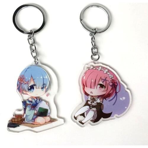 Re Life in a different world from zero Japanese anime figure acrylic mobile phone charms key chain strap
