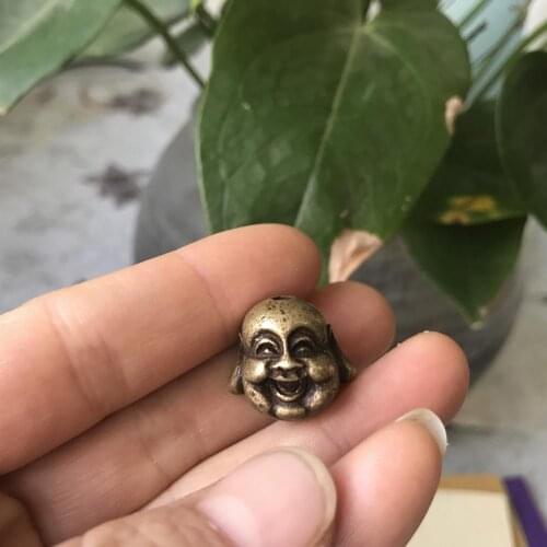 Chinese 100% Pure Bronze Buddhism Happy Chortle Maitreya Buddha Amulet Pendant