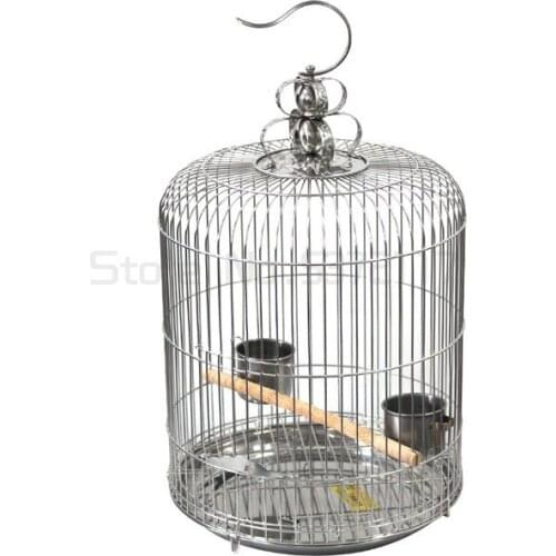 Stainless Steel Bird Cage Large Round Bird Nest Parrot Thrush Kages Bird Kages House Outdoor Hanging Decoration Metal Nest Hoose