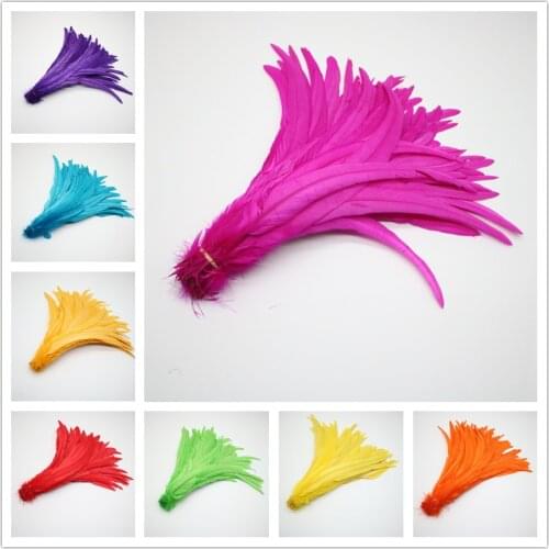 Beautiful 50pcs/lot 30-35CM Natural Rooster Tail Feathers For Crafts Clothing Wedding DIY Decoration Accessories Chicken Plume