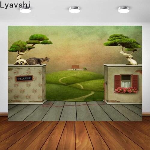 Lyavshi photography realistic natural fantasy wonderland background garden road photography studio photography background